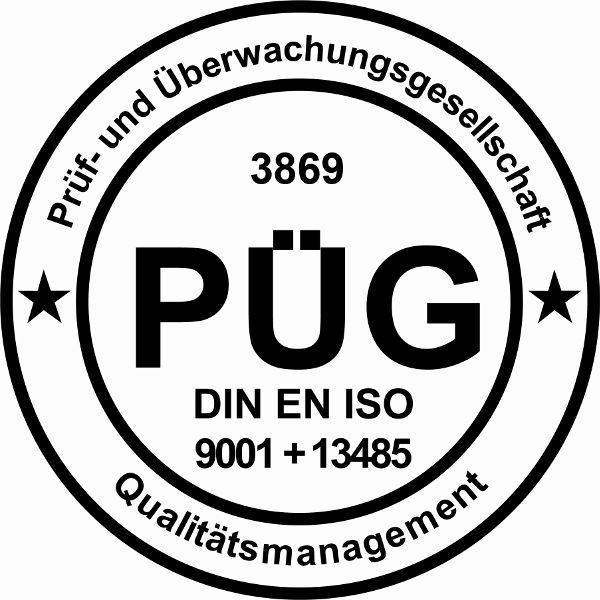  Logo der Zertifizierungsstelle PÜG für die Die Quintenz Hybridtechnik GmbH